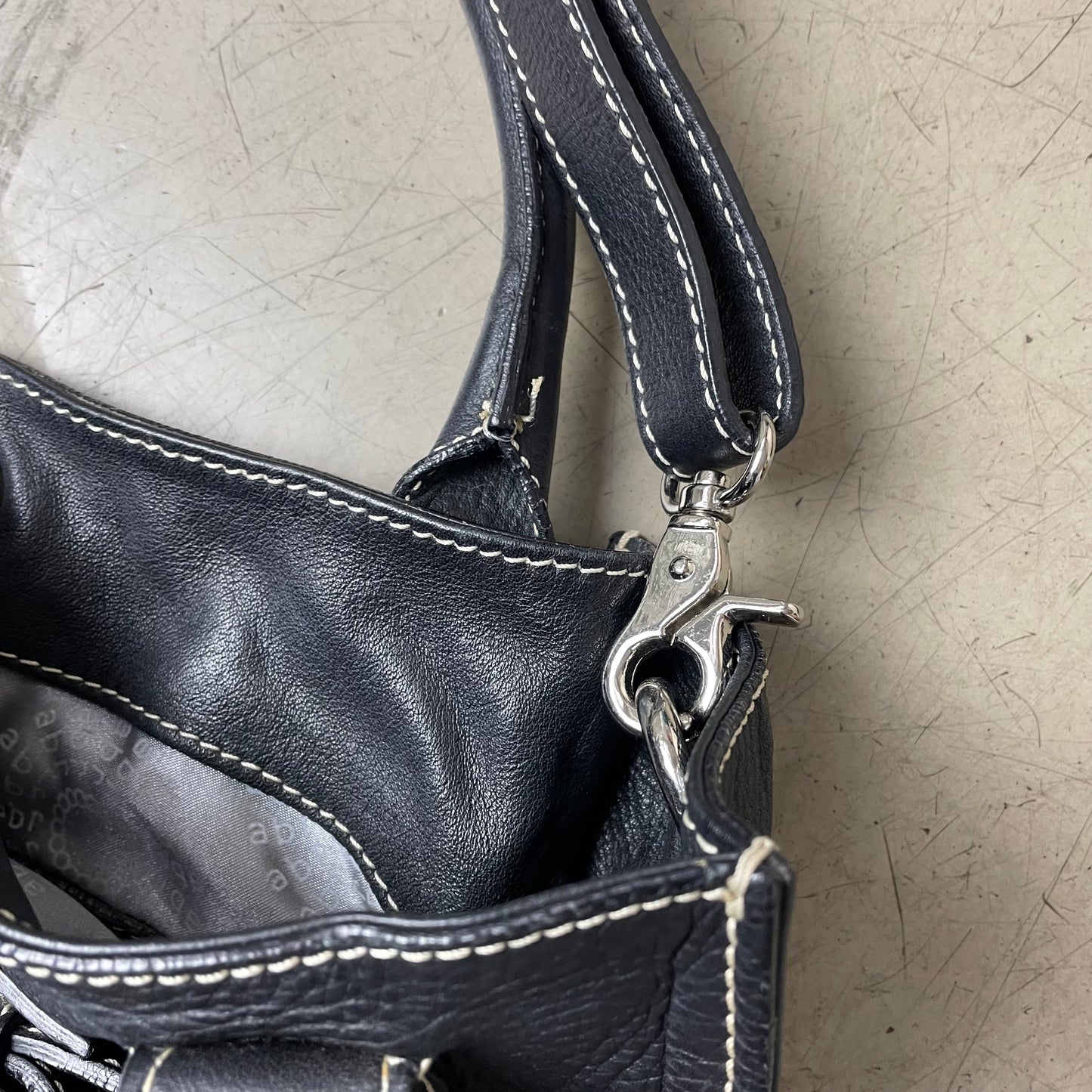 Abro Leder Handtasche Bag schwarz