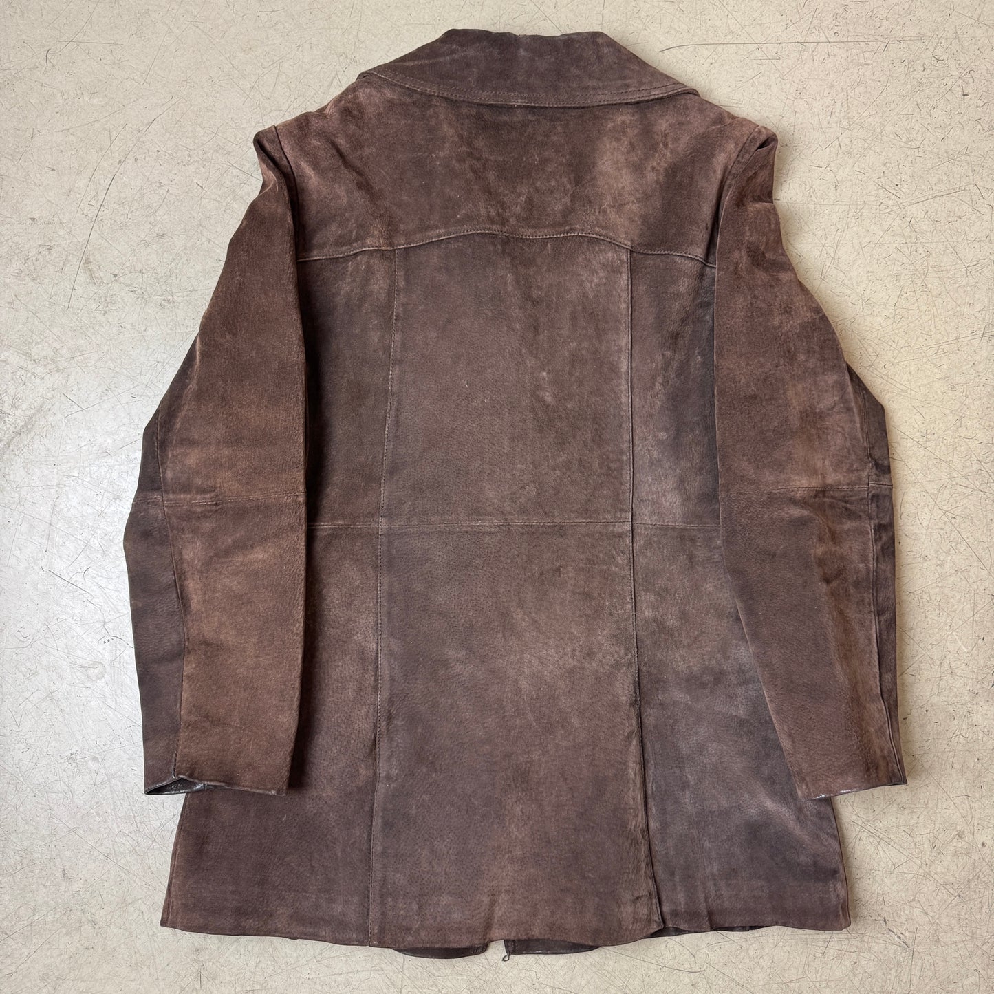 (S) Gipsy Wildleder Mantel dunkelbraun halblang Damen