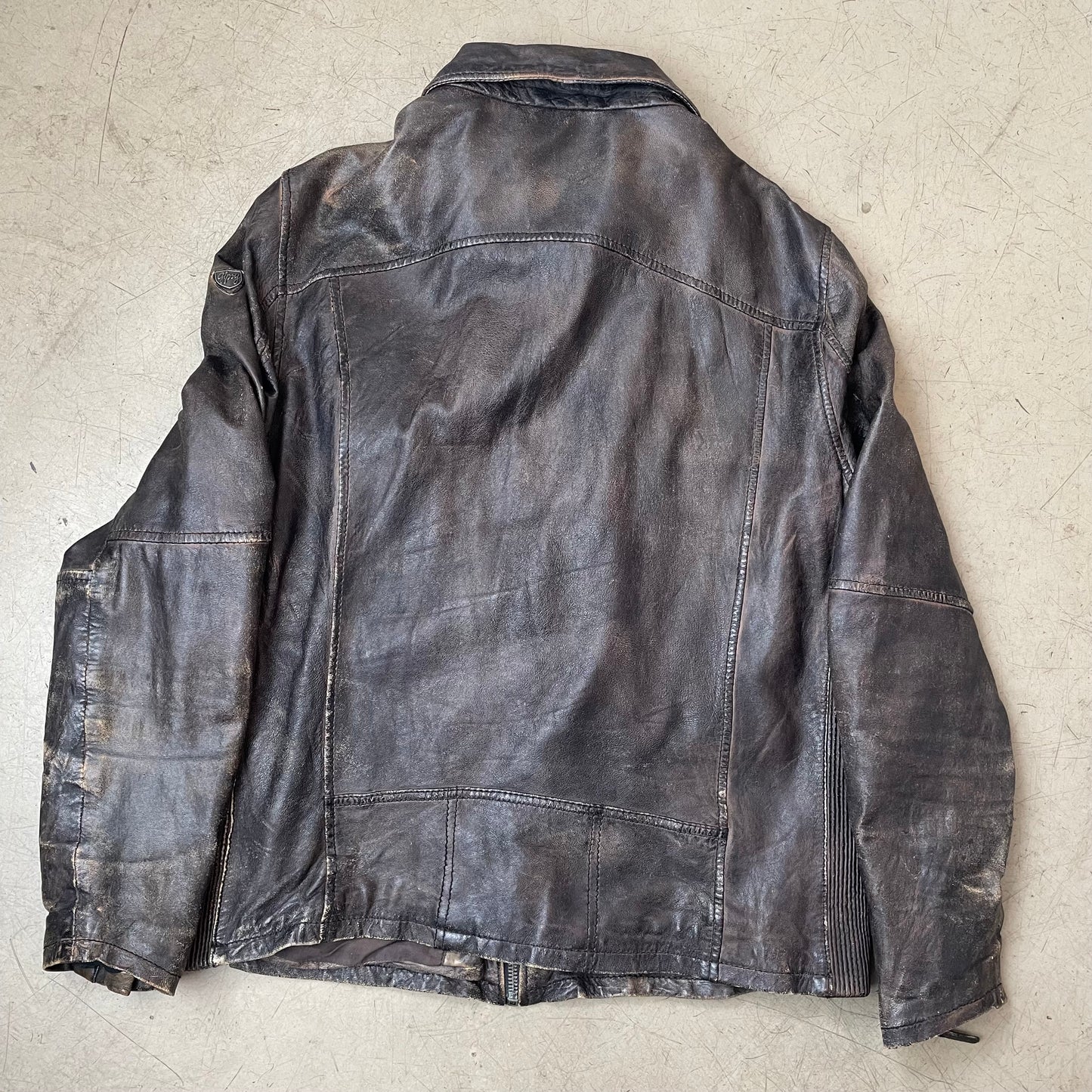 (L) 2000s Gipsy Lederjacke Faded braun slim fit Herren