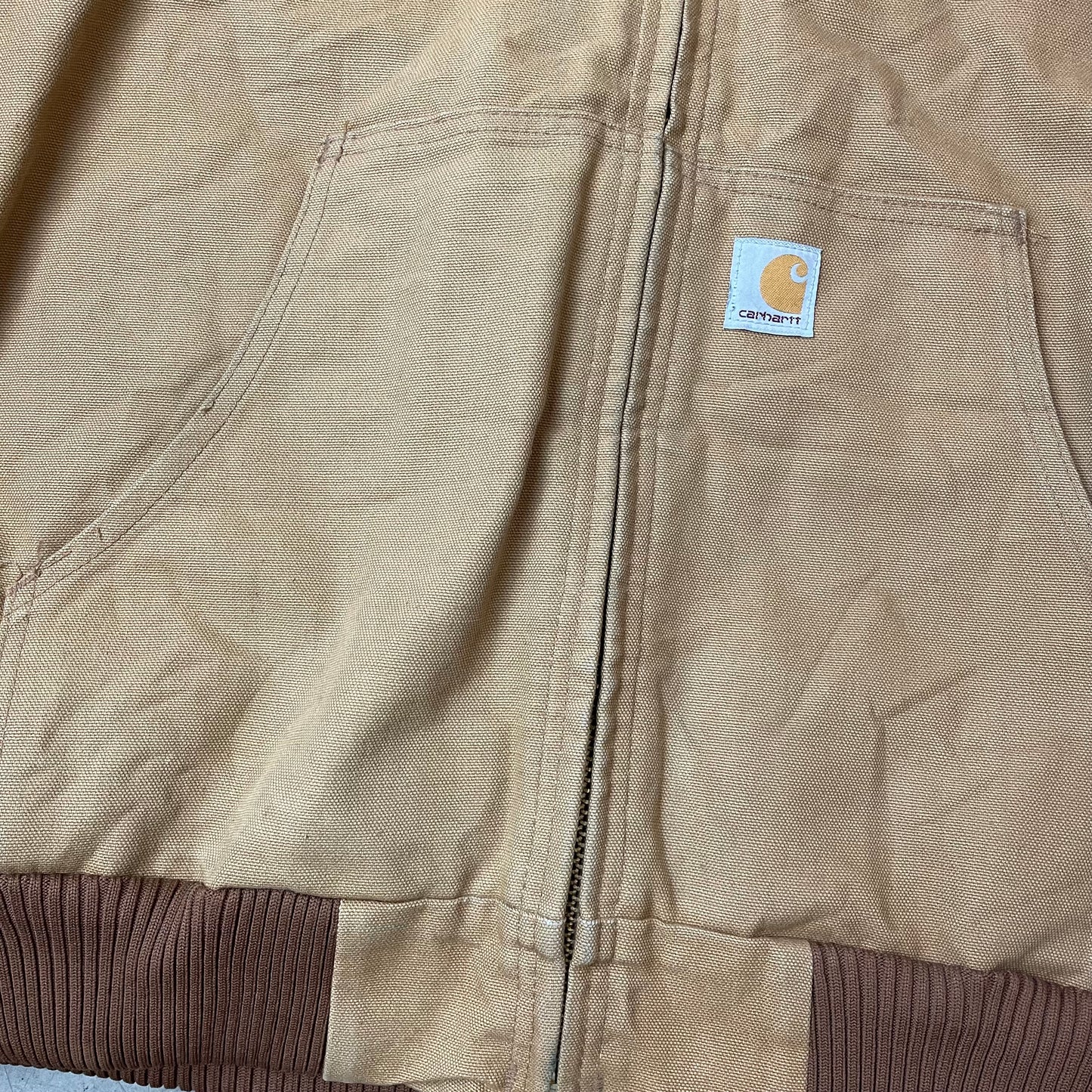 (XL) Carhartt Hooded Active Jacket Braun Made in USA L Tall