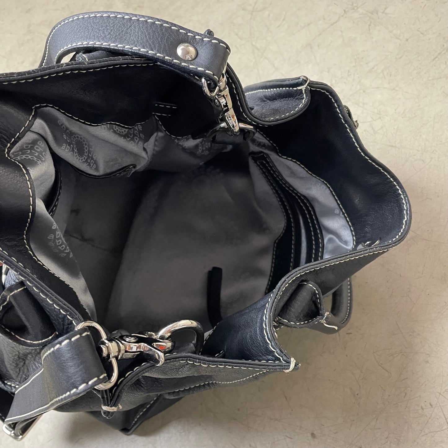 Abro Leder Handtasche Bag schwarz