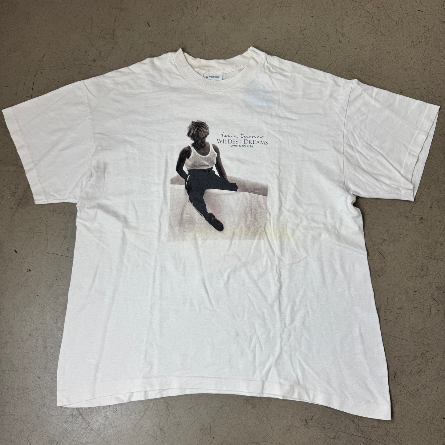 (XL) 1996 Tina Turner Wildest Dreams World Tour Single Stitch T-shirt weiß