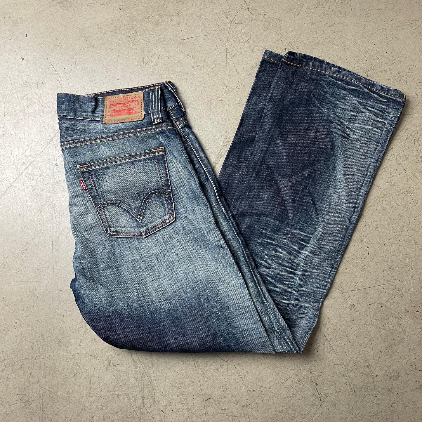 (L) Rare Faded Levi’s 512 Bootcut Jeanshose blau W34/L32