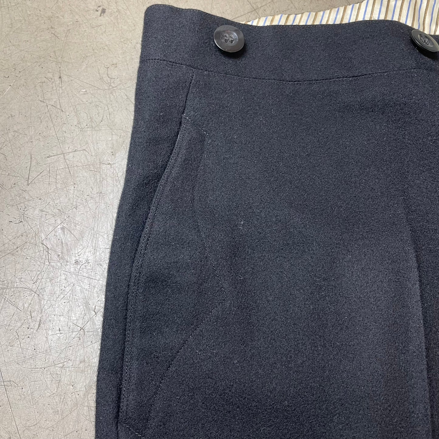 (XL) Vintage 1950-1960s Work Pants European Workwear black Gr.52 Schurwolle