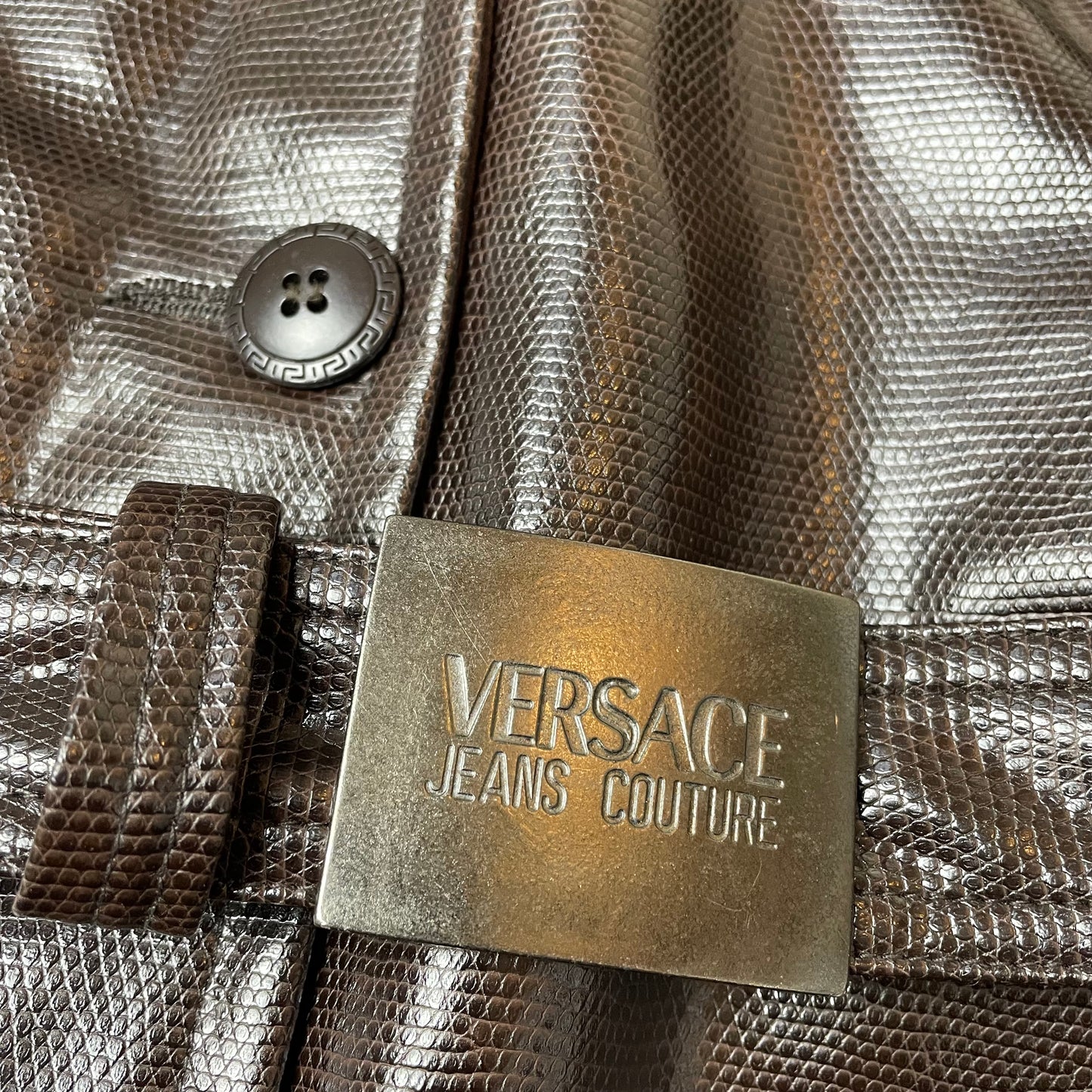 (S) Wmn 1990s Versace Couture Mantel Jacke braun
