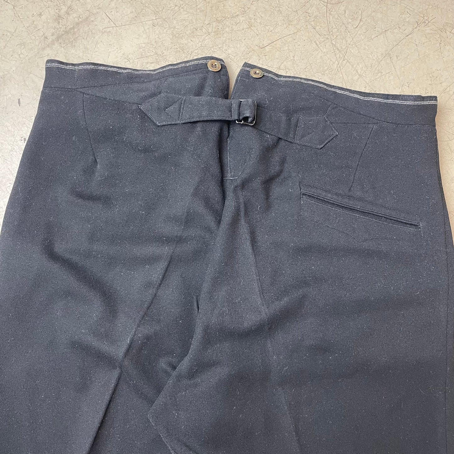 (XL) Vintage 1950s Work Pants European Workwear Stoffhose black Gr.50