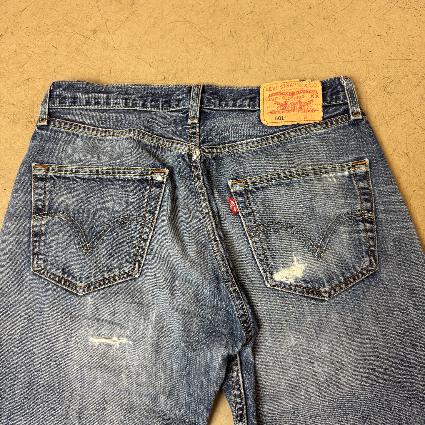 (M) Faded Levi’s 501 Jeanshose blau W32/L34