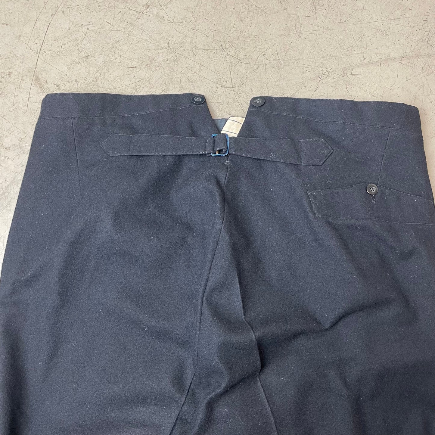 (XL) Vintage 1950-1960s Work Pants European Workwear black Gr.52 Schurwolle