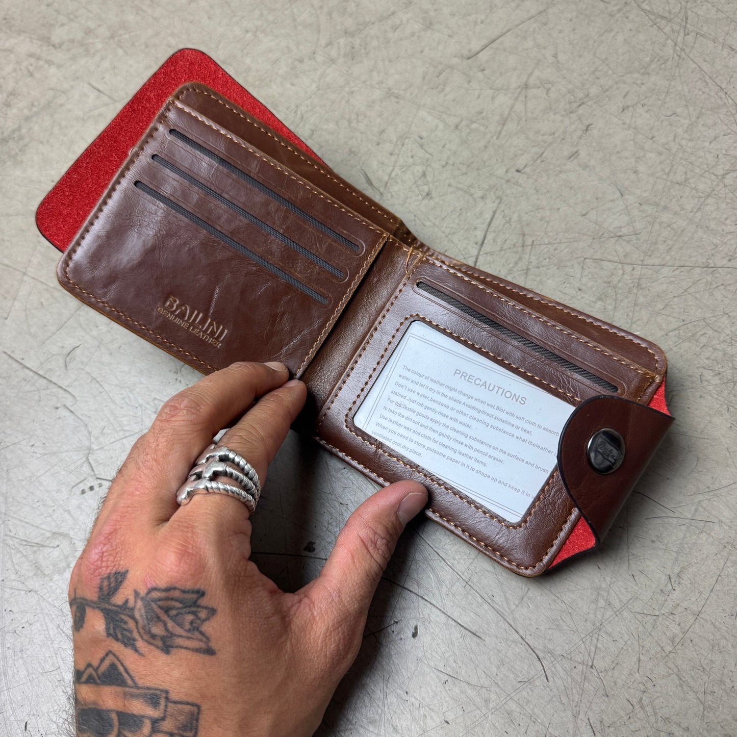 Western Leder Geldbeutel braun