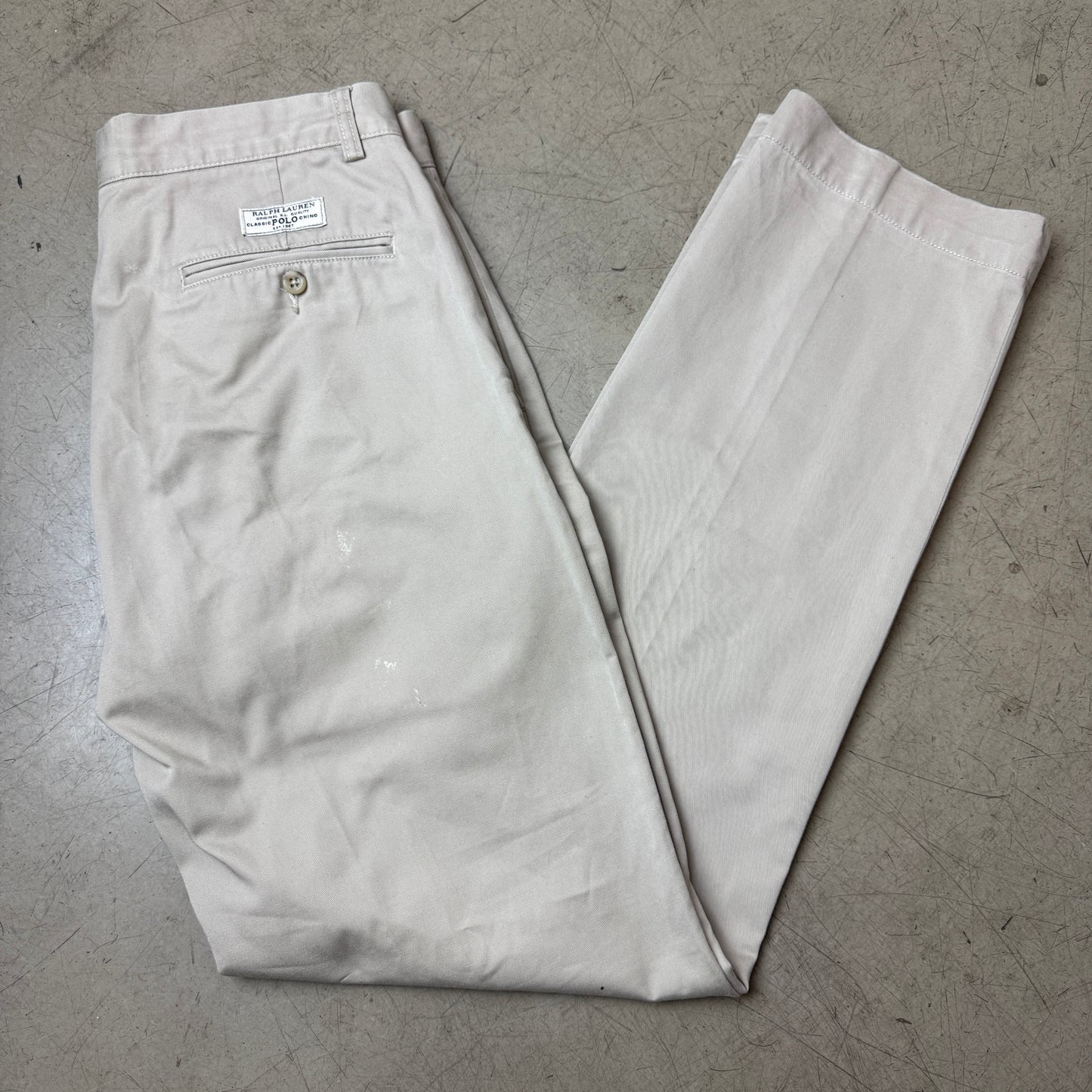 (L) Polo by Ralph Lauren Smith Pant Chino Stoffhose beige W33/L34