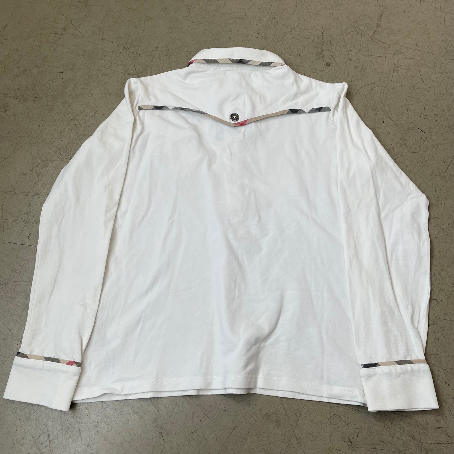 (L) Wmn Burberry Polo Longsleeve Langarm weiß Damen