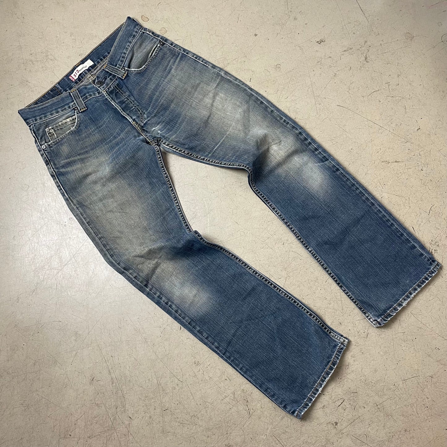 (M) 512 Levi’s Bootcut Jeanshose faded Navy blau W32L34
