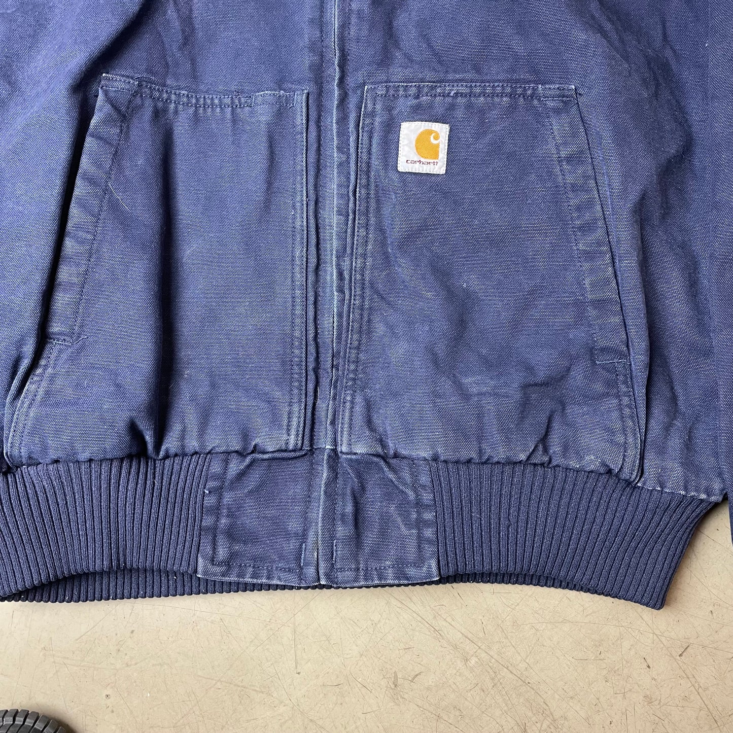 (L) Carhartt Hooded Active Jacket Workwear Navy dunkelblau