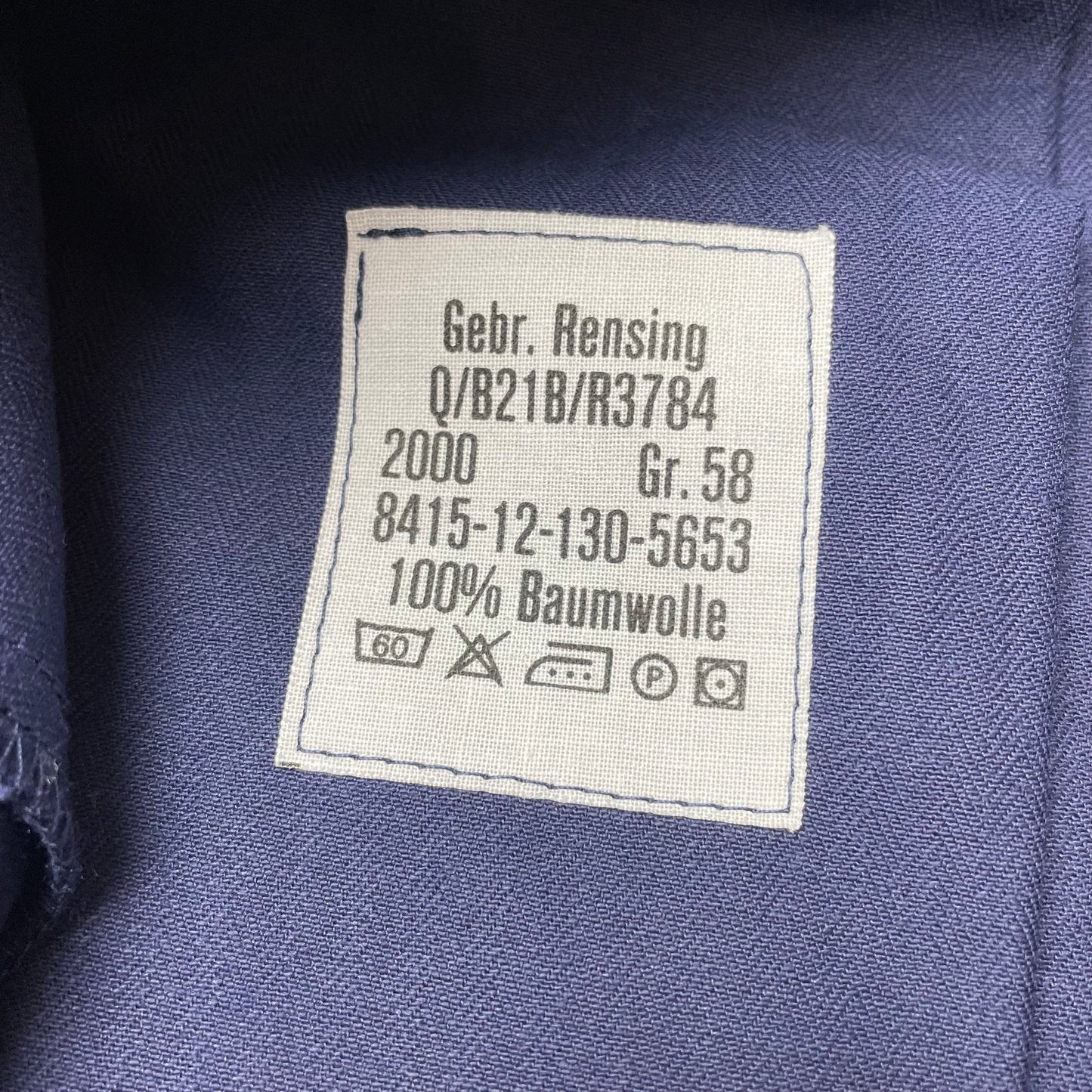 (XL) Vintage European Work Pants Blau French verstellbar