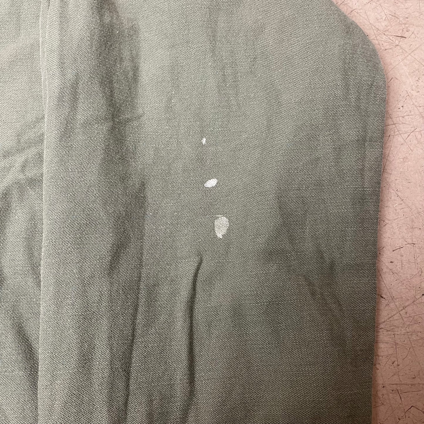 (M) 1970s OG107 Cotton Sateen US Army Hemd faded grün