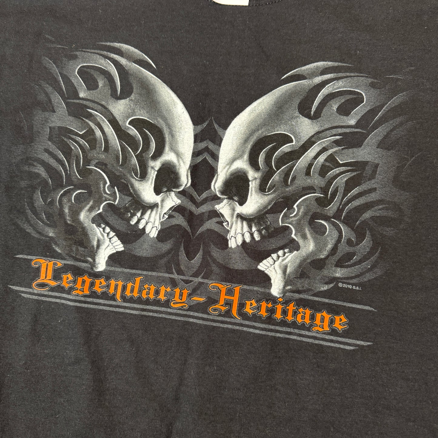(XL) Skull Tribal Biker T-Shirt schwarz Legendary Heritage