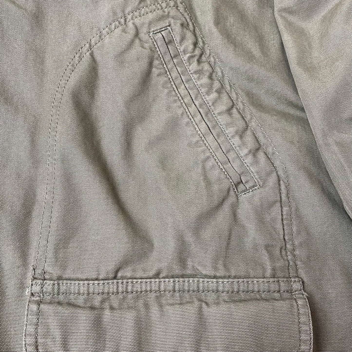 (XL) Lands End Cotton Mantel Jacke Olivgrün Cordkragen