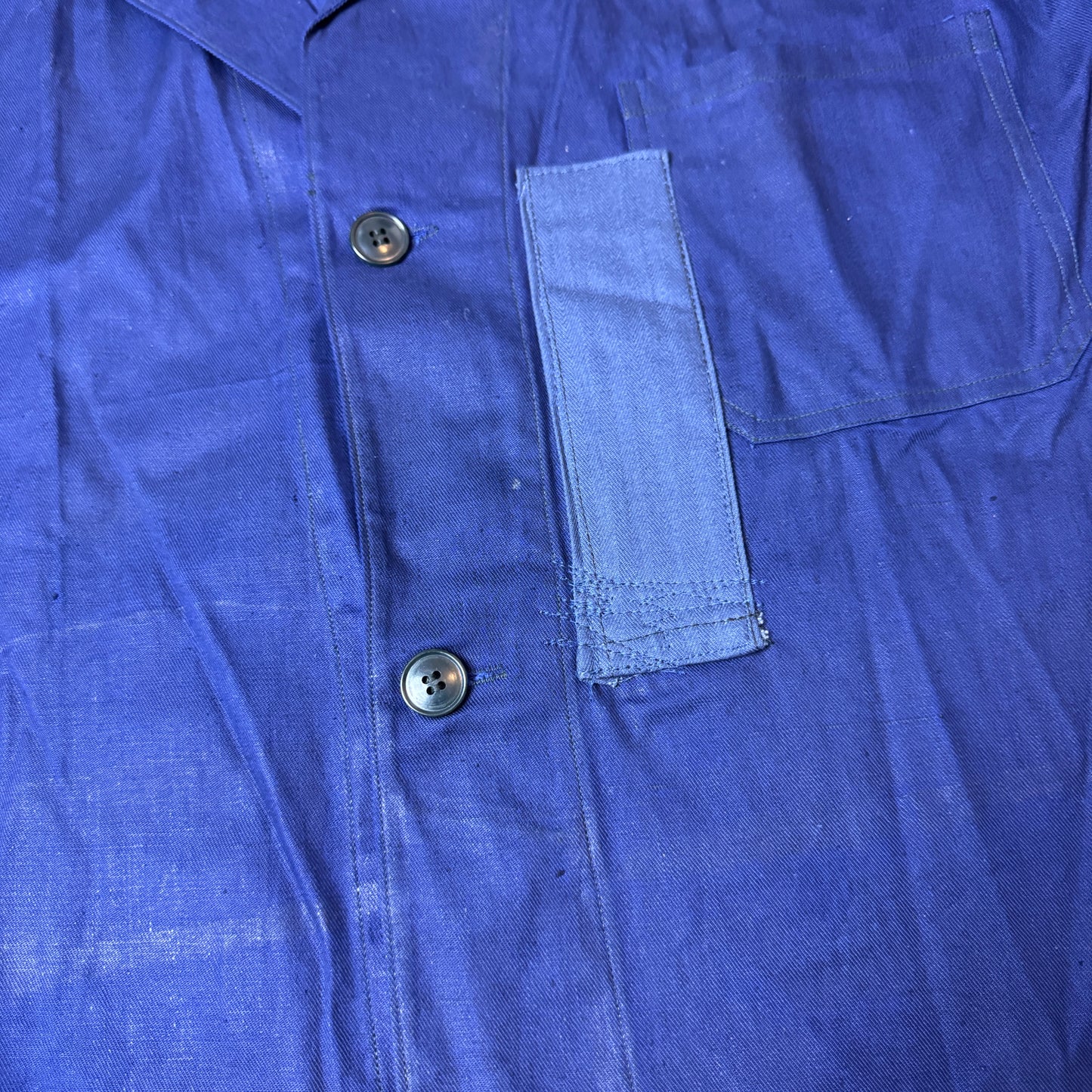 (XL-XXL) Repaired French Work Shirt blau