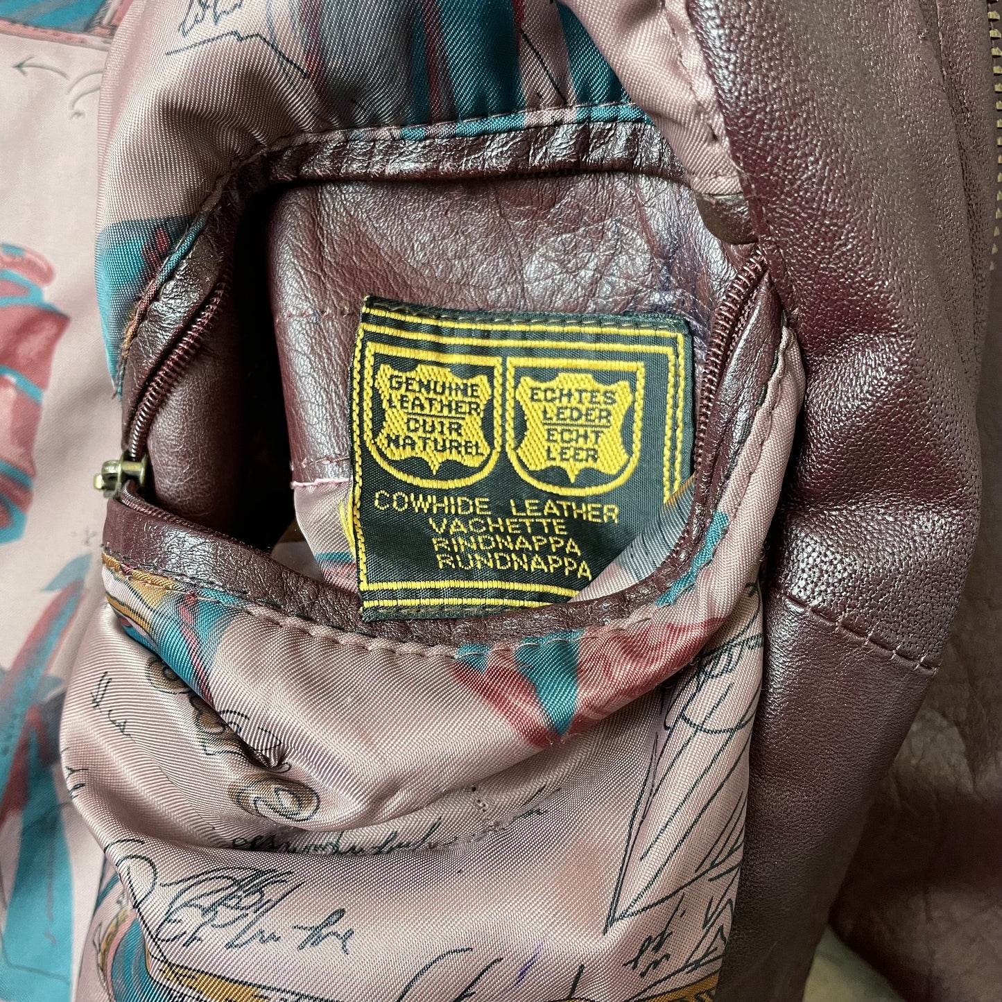 (M) Leder Bomberjacke dunkelrot Burgundy