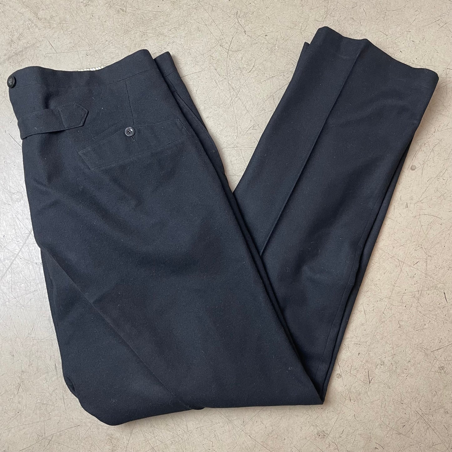 (XL) Vintage 1950-1960s Work Pants European Workwear black Gr.52 Schurwolle