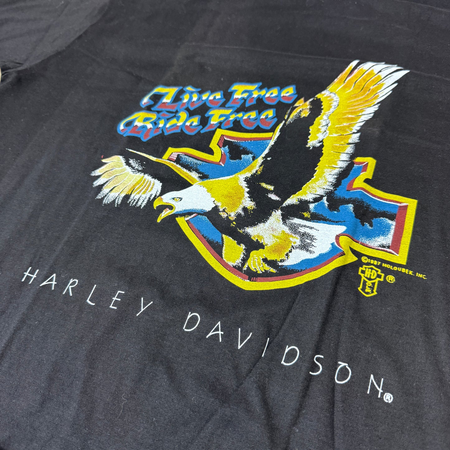 (L) Harley Davidson Eagle T-shirt schwarz Bigfoot