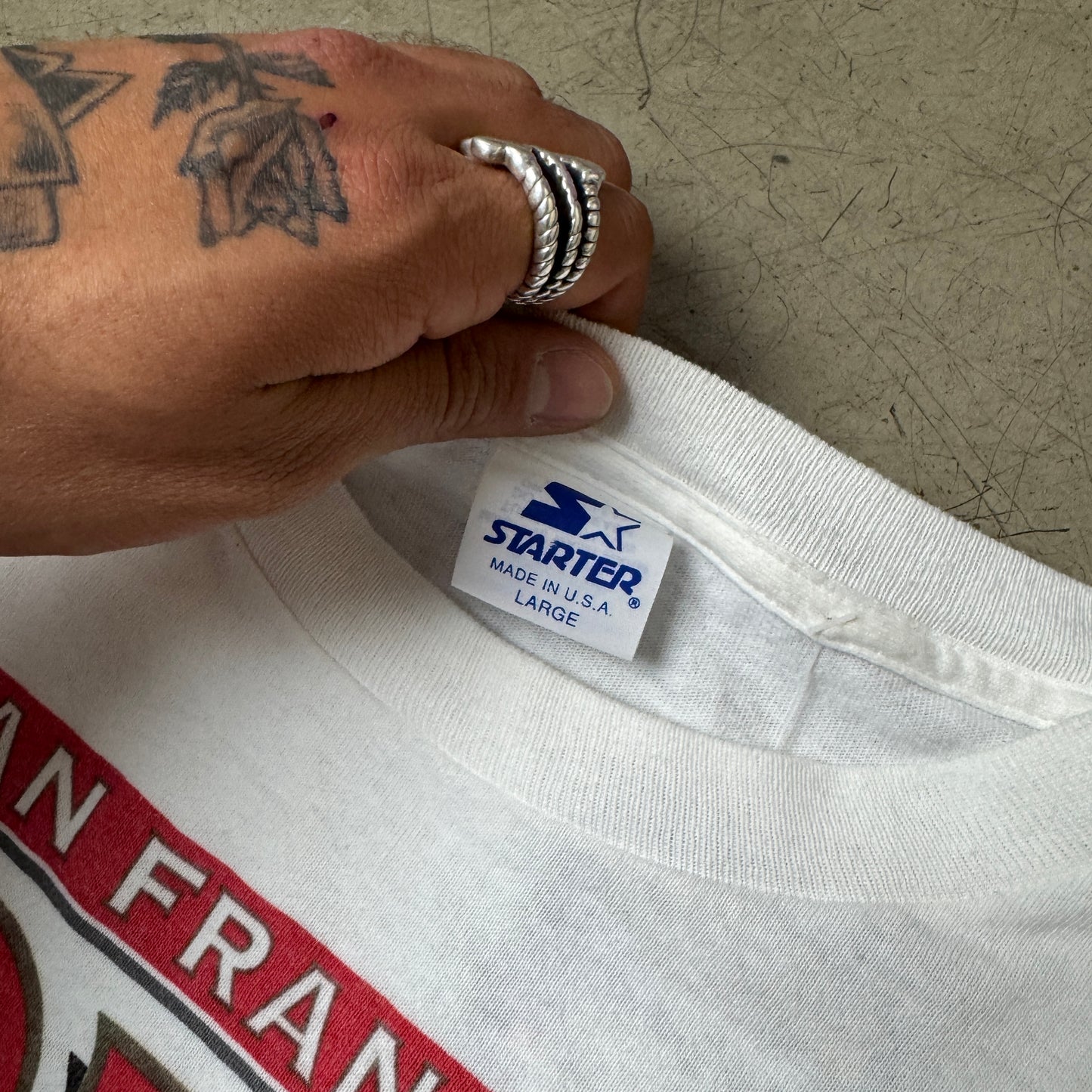 (L-XL) 1993 Starter 49ers T-Shirt