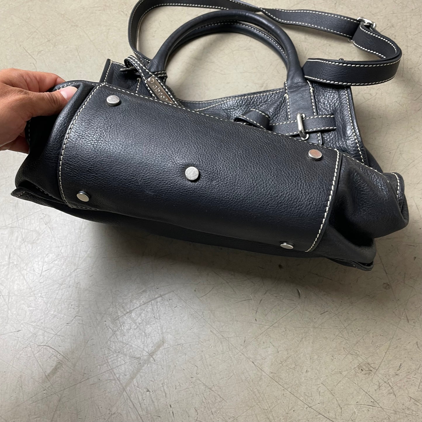 Abro Leder Handtasche Bag schwarz