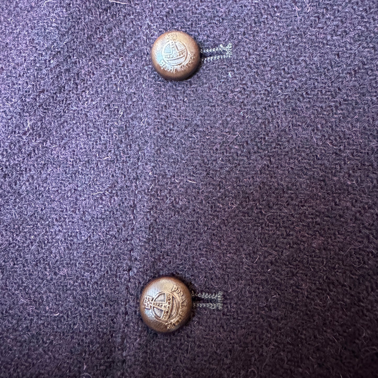 (L-XL) Carl Gross Harris Tweed Weste dunkelrot Burgundy Wolle EU58