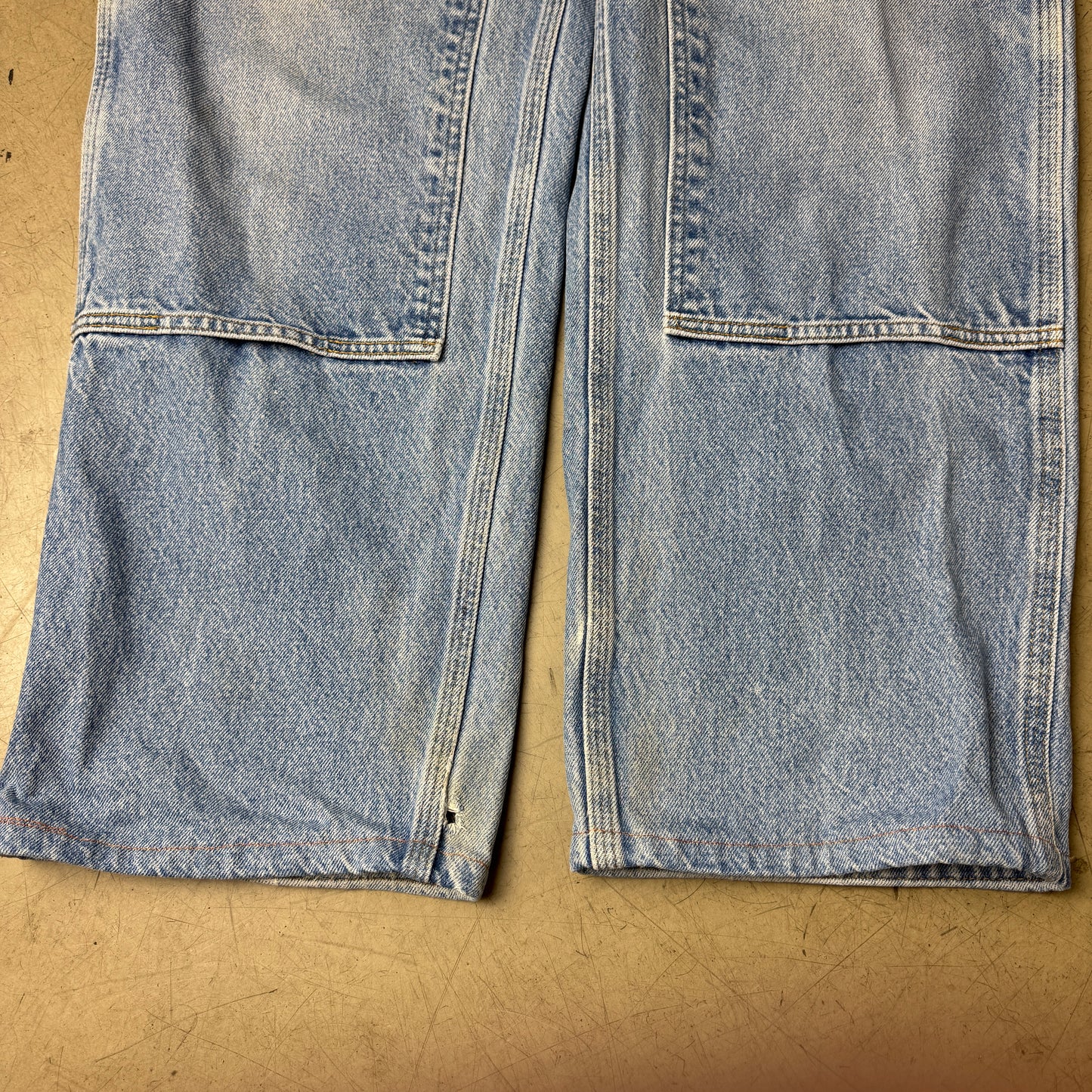 (XL) Carhartt Double Knee Carpenter Workwear Denim Pants Hellblau W36/L32