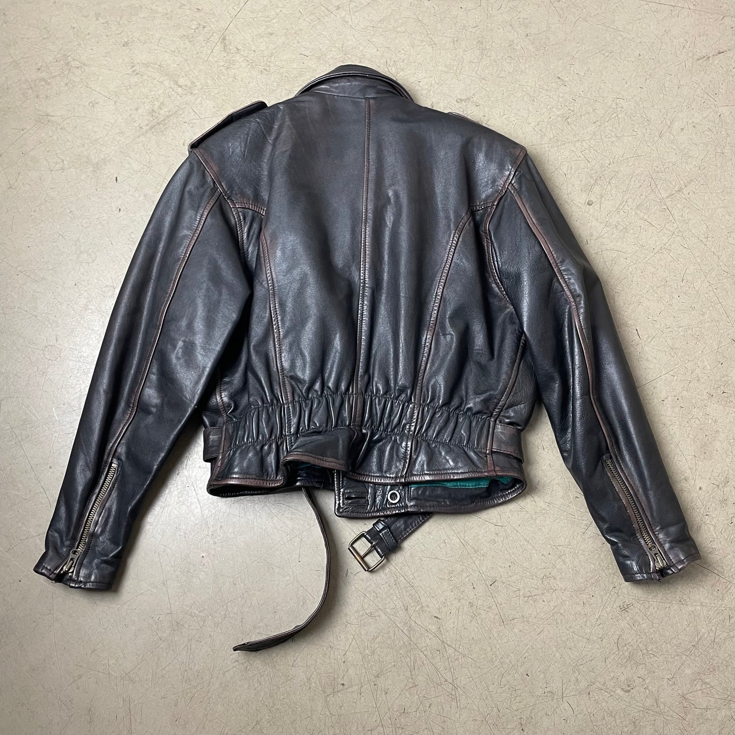 (S) Biker Wmn Lederjacke faded schwarz braun