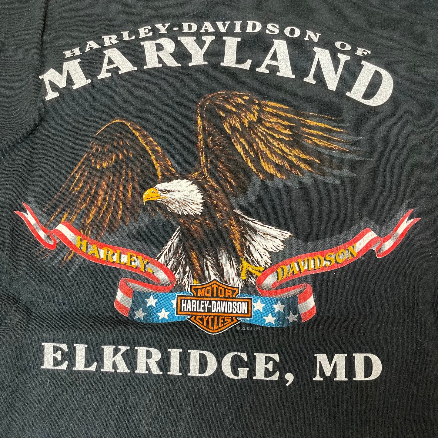 (L) 2003 Harley Davidson Maryland Big Logo Eagle Tshirt schwarz