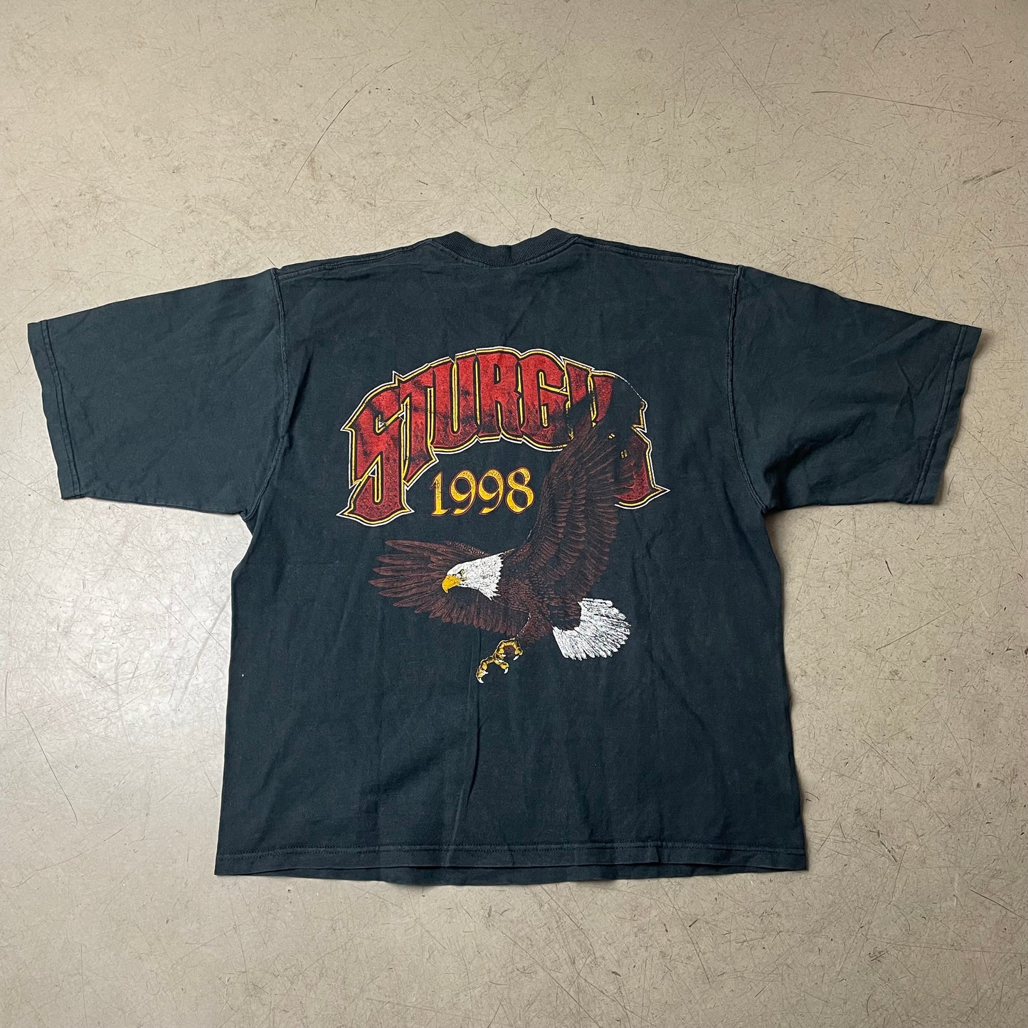 (L) 1998 Sturgis Eagle Biker Tshirt schwarz