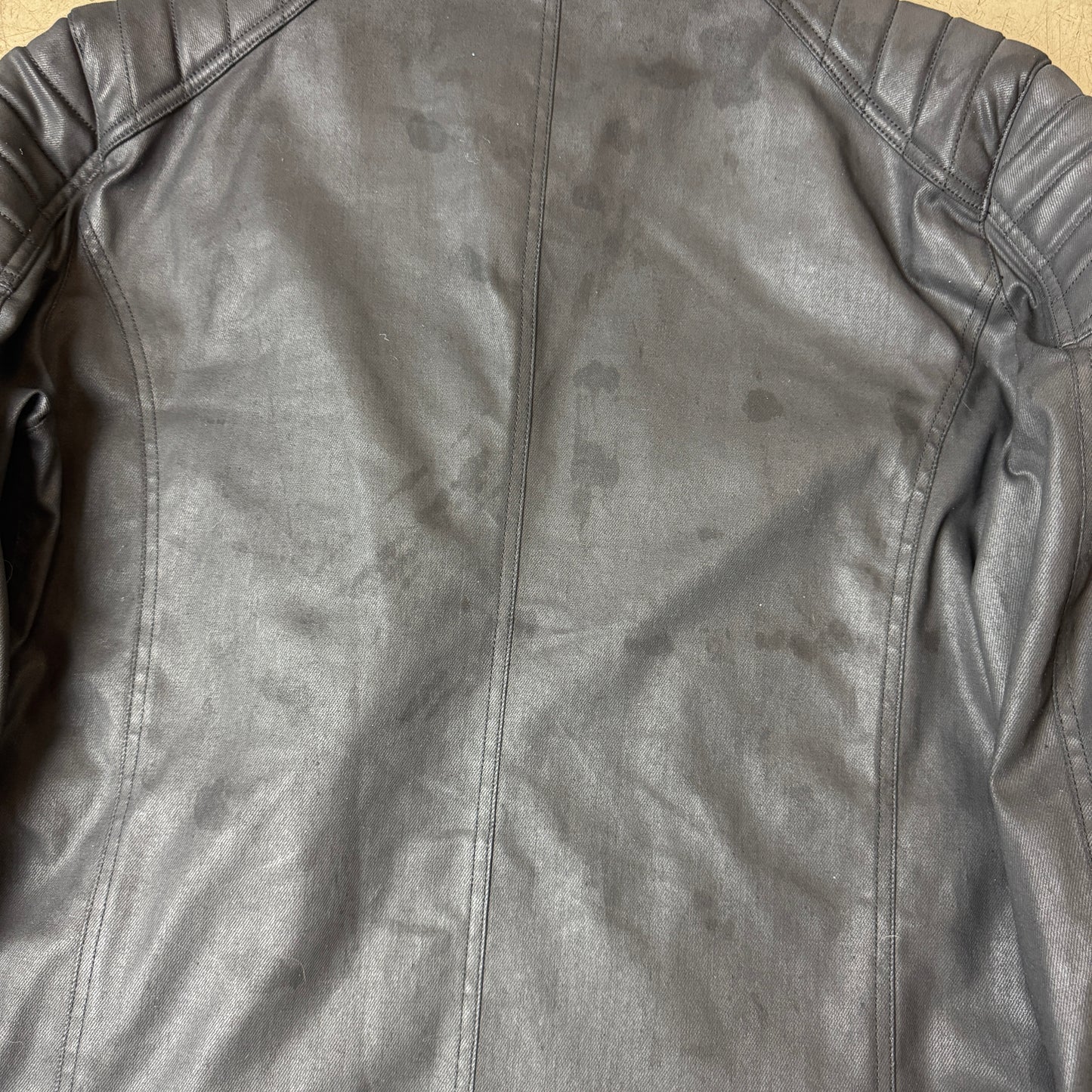 (L) Belstaff Waxed Cotton Biker Jacke schwarz UK 54