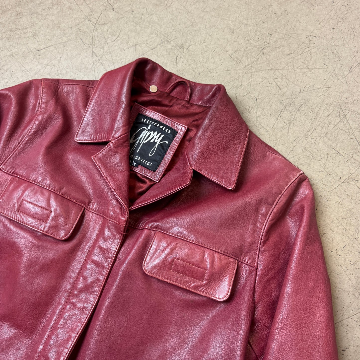 (WMN M) Gipsy Burgundy Lederjacke