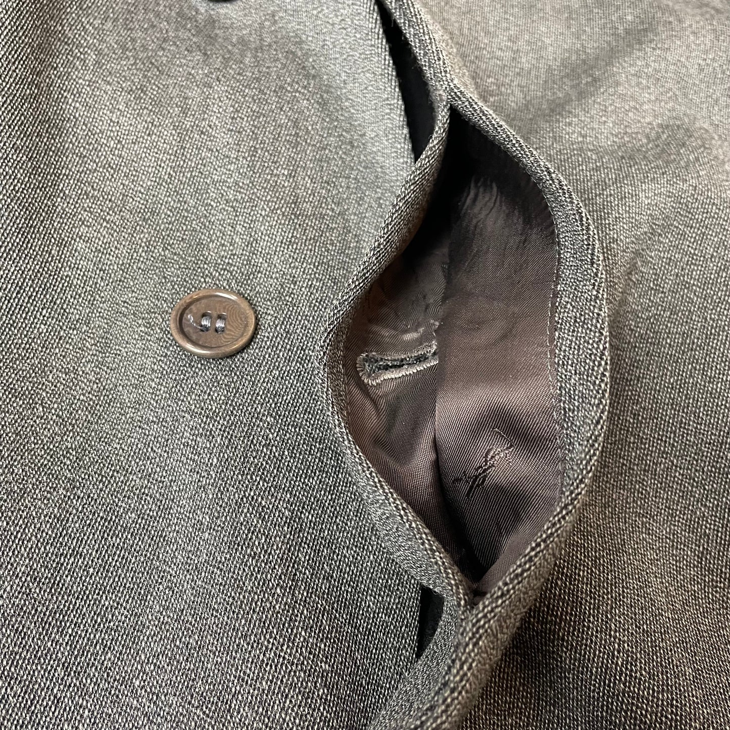 (XL) Vintage Yves Saint Laurent Homme Wollmantel Schurwolle grau Gr.50