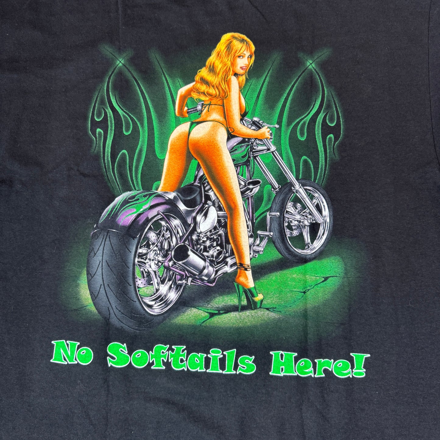 (XL) Choppers Style Lady Print Biker T-Shirt schwarz by Anvil