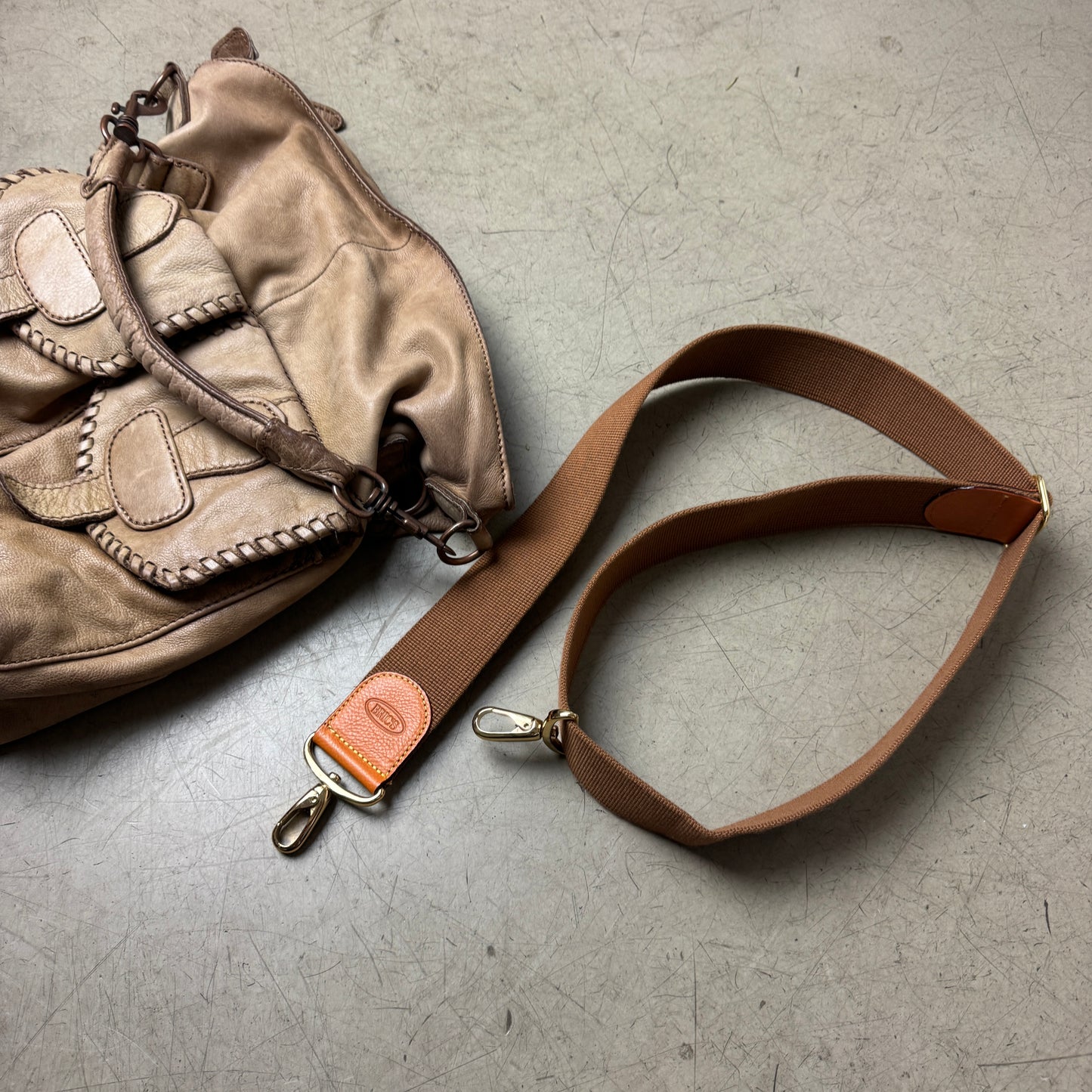 Liebeskind Berlin Faded Leder Tote Bag groß beige braun