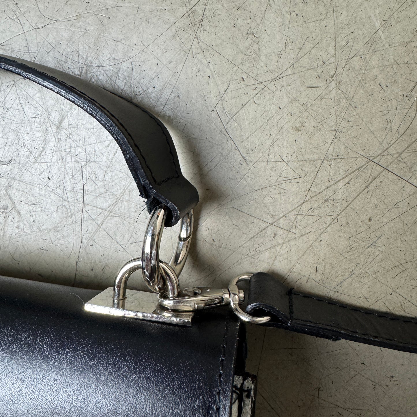 Black White Cow Hide / Kuhfell Leder Handtasche