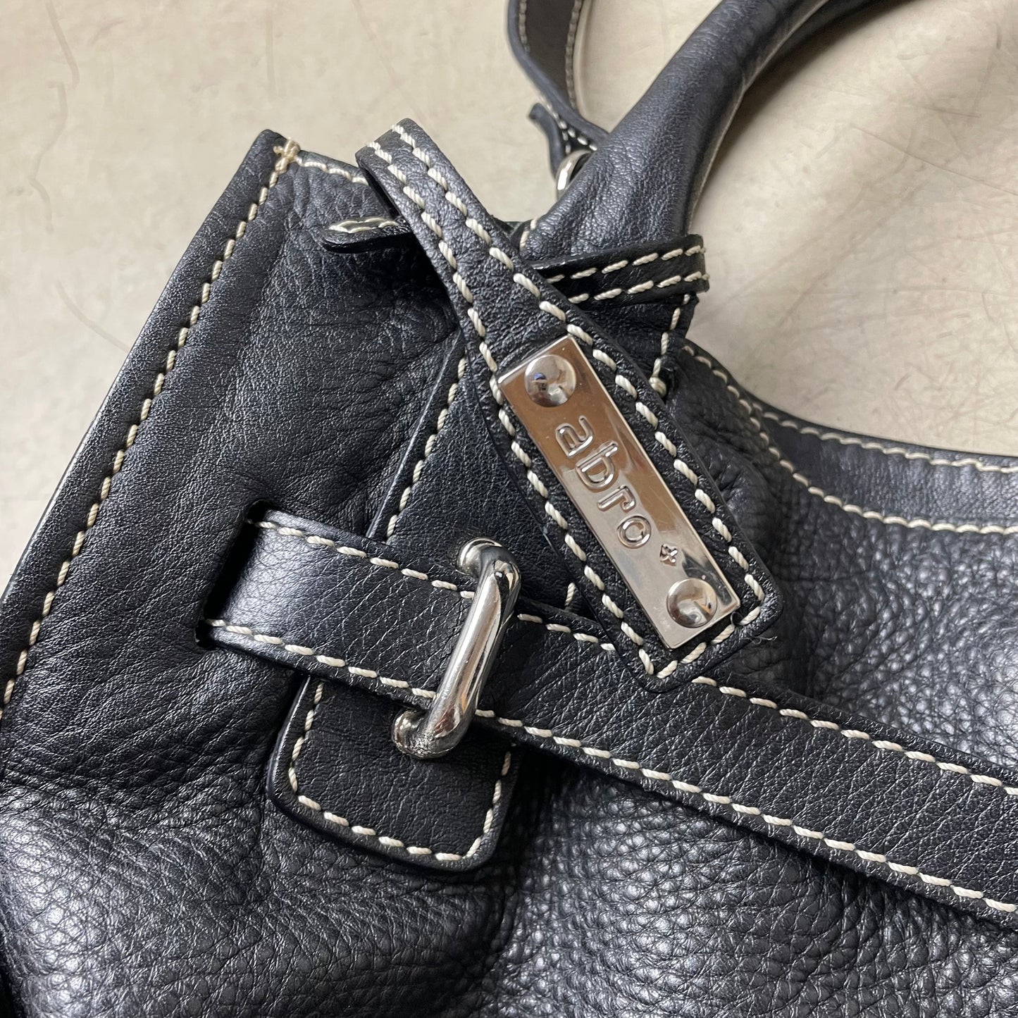 Abro Leder Handtasche Bag schwarz