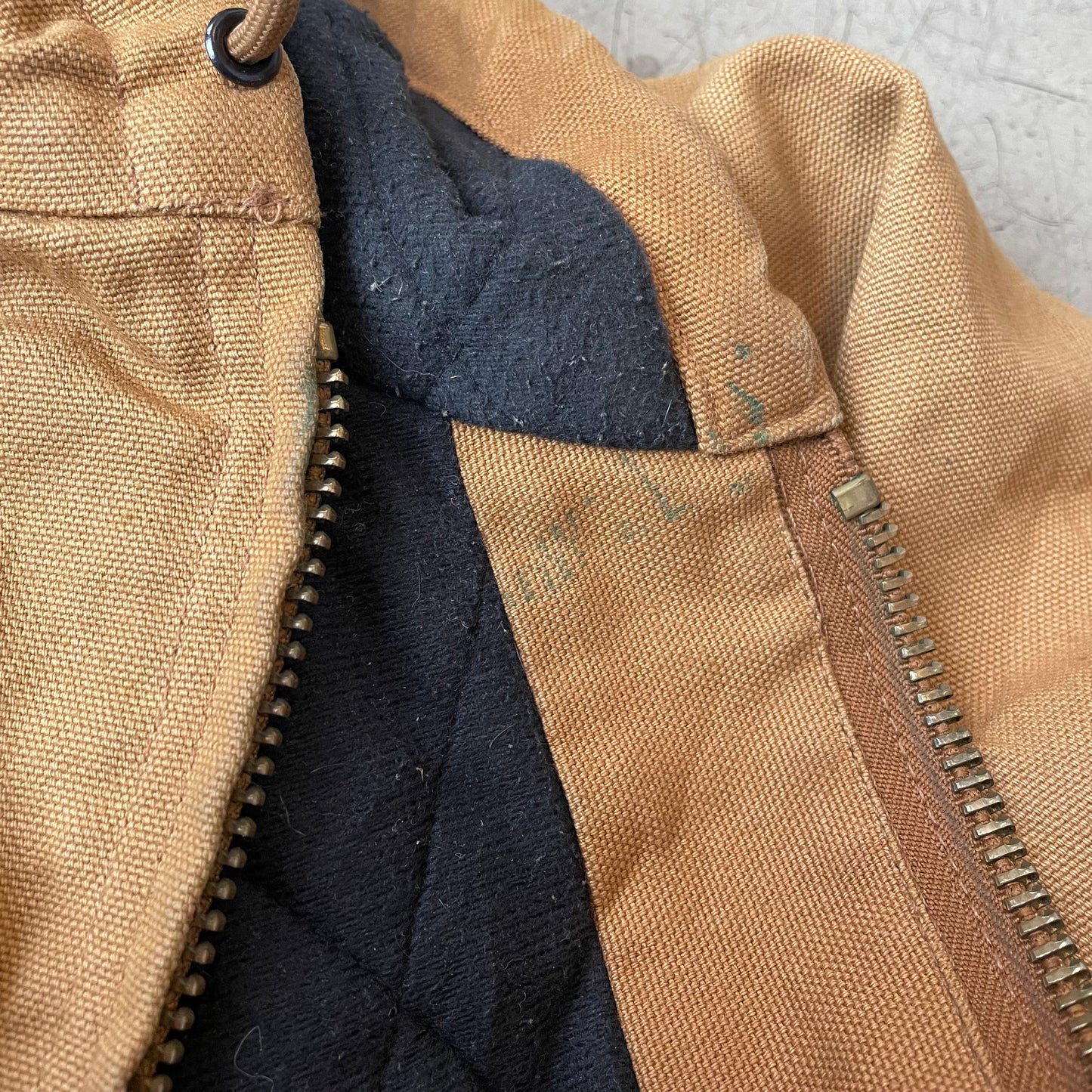 (XL) Carhartt Hooded Active Jacket Braun Made in USA L Tall