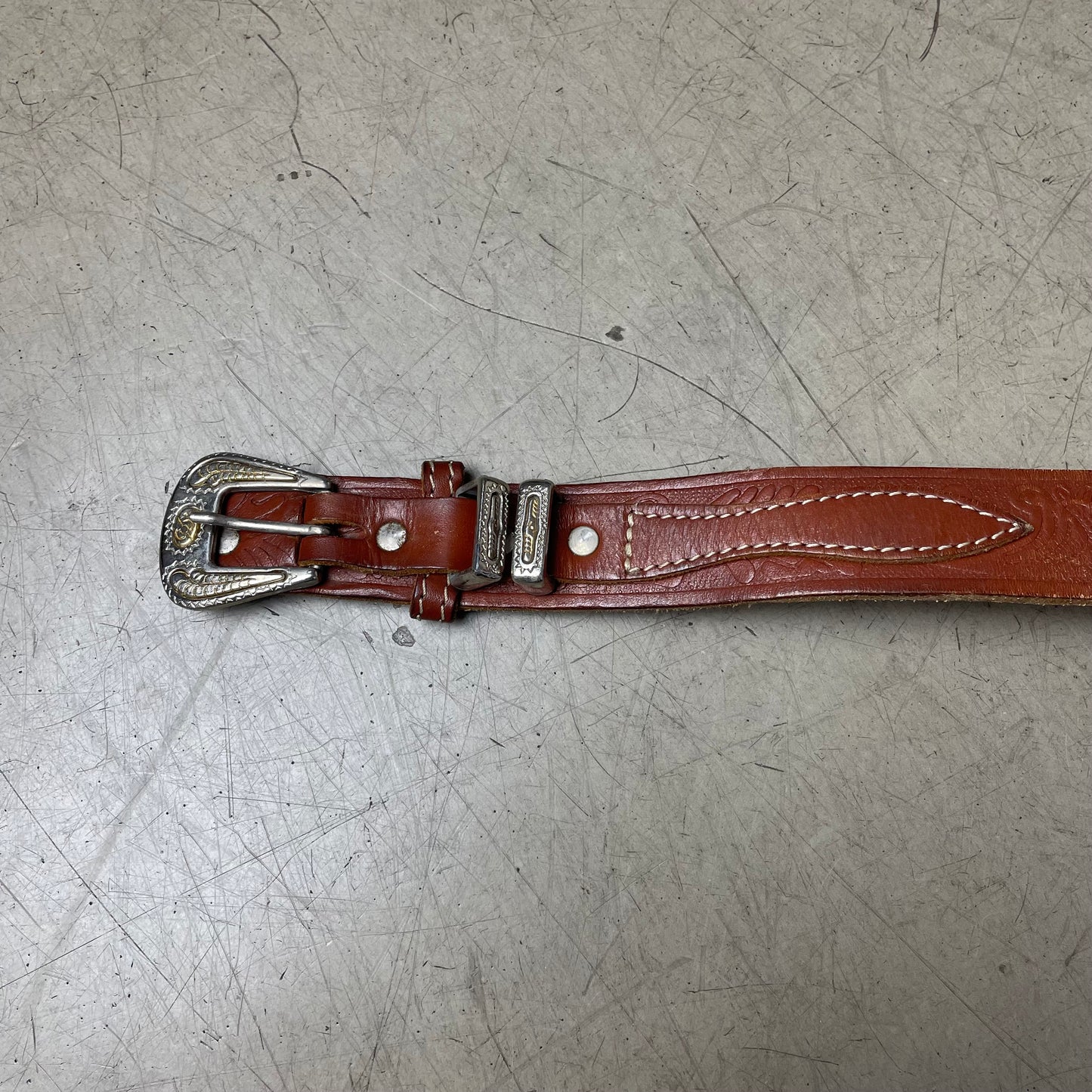 Vintage Western Ledergürtel braun 100cm