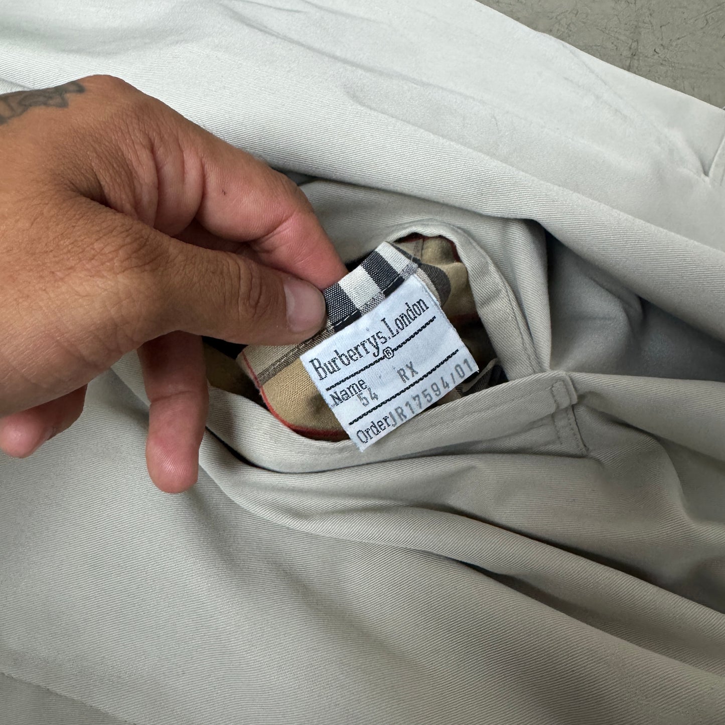 (XL) Vintage Burberry Trench Coat beige Creme Mantel