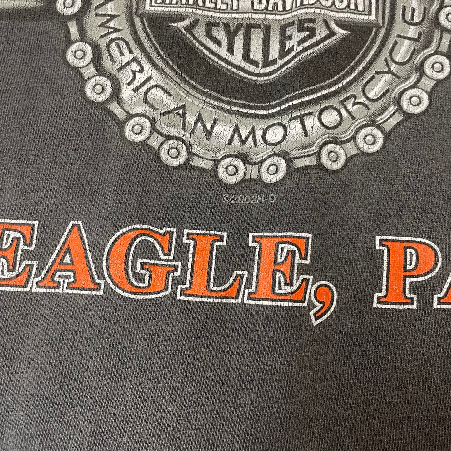(XL) 2002 Harley Davidson Logo Tshirt faded Black