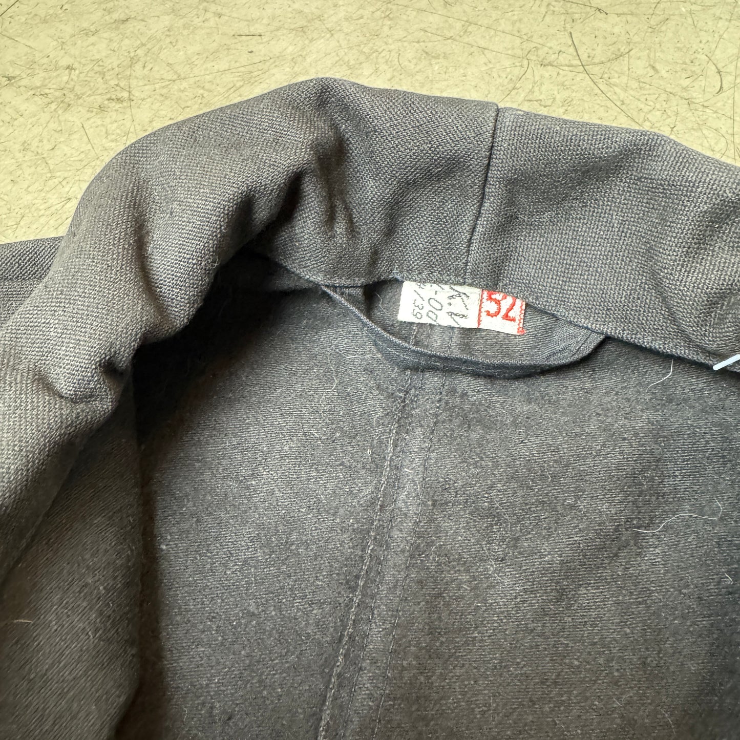 (L-XL) 1970s Deadstock Vintage Euro Work Shirt Schwarz