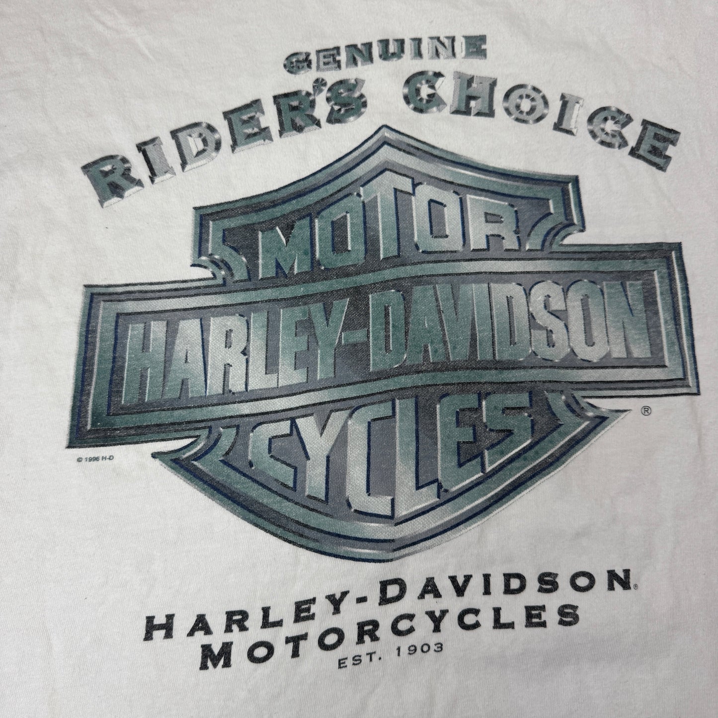 (XL) 1990s Harley Davidson Italia Single Stitch Big Logo T-Shirt weiß