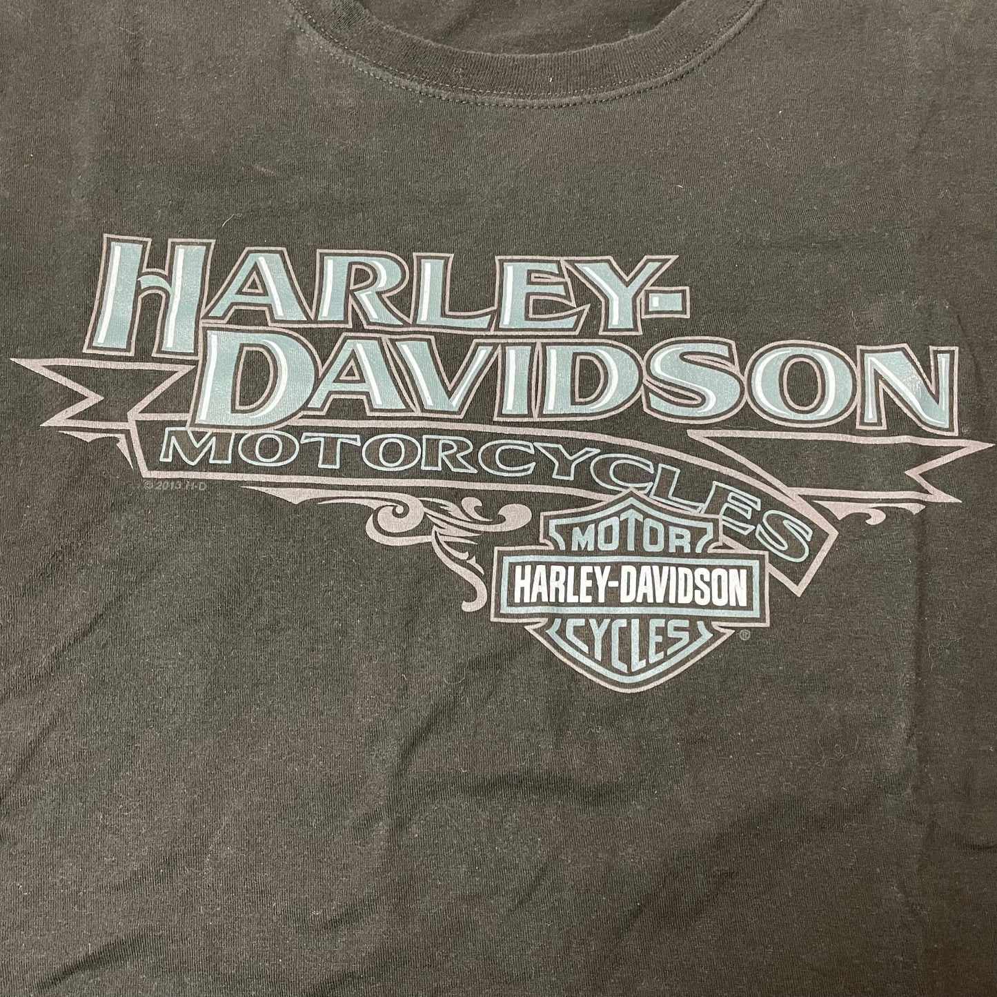 (XL) 2013 Harley Davidson Gowanda New York Logo Tshirt schwarz
