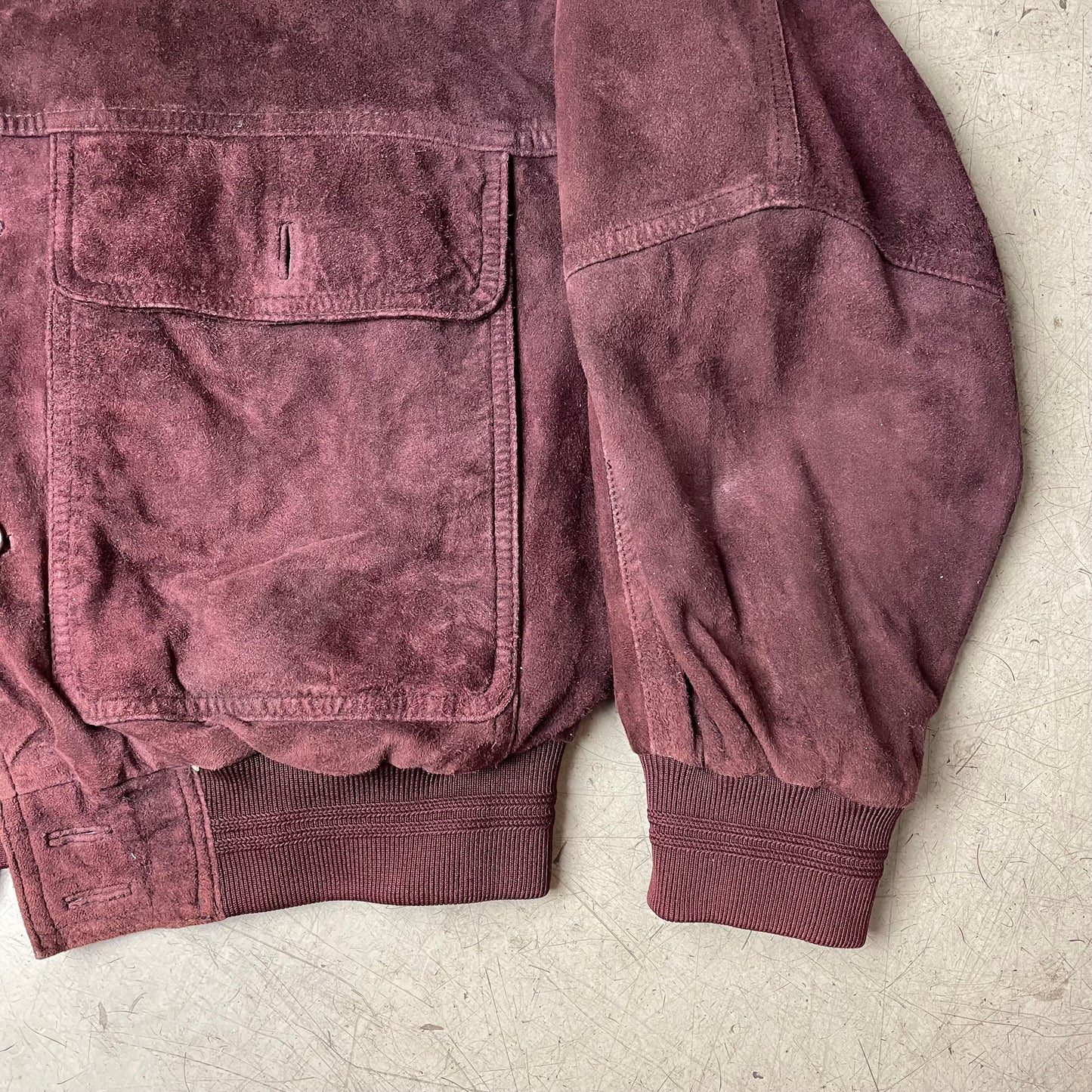(M) Wildleder Bomberjacke burgundy dunkelrot