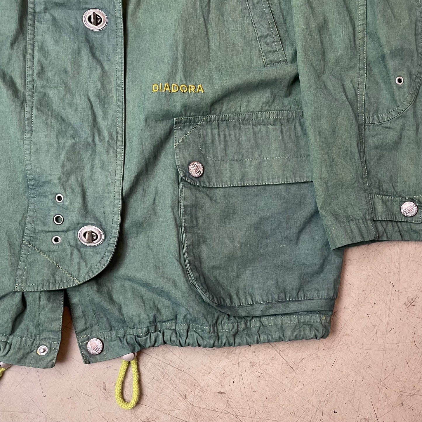 (L) Vintage Diadora Marine Diving faded grün Jacke
