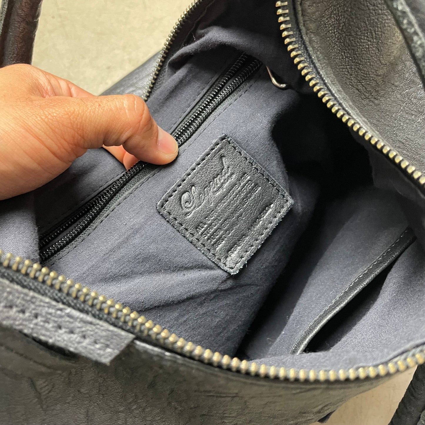 Legend Leder Side Bag Tote Bag Tasche schwarz