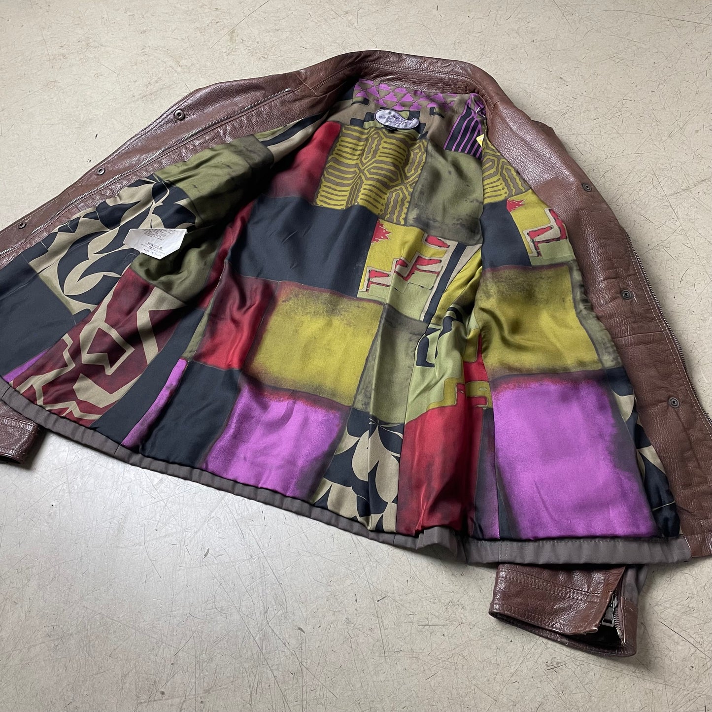 (M-L) Wmn Etro Lederjacke Canvas braun 46